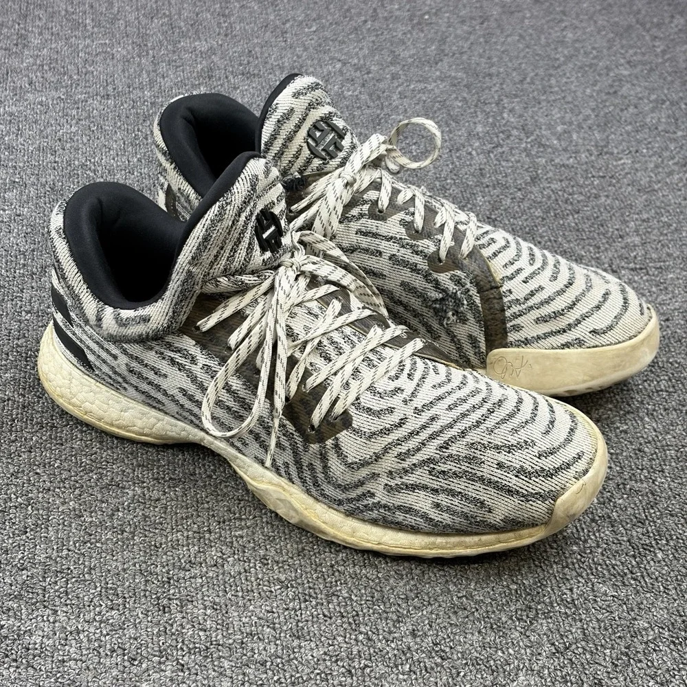 Adidas Harden Vol. 1 LS Primeknit BHM‎ Men's Size 13 White Black AC8407